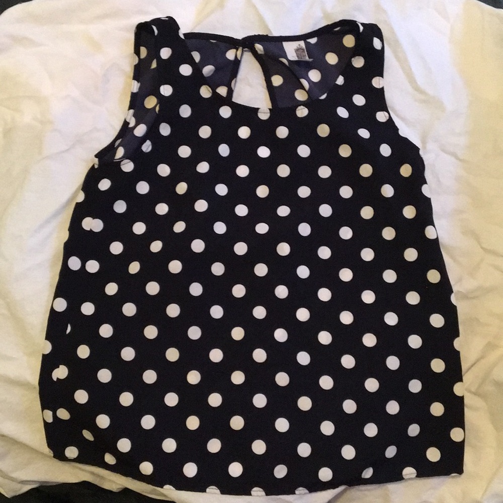 a Polka-dotted top, really cute back